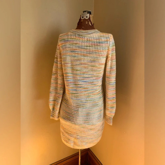 Ann Taylor LOFT Knit Space Dye Striped Balloon Sleeve Sweater Dress medium P - Picture 5 of 7